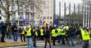 Belgique : Les gilets jaunes manifestent à Bruxelles