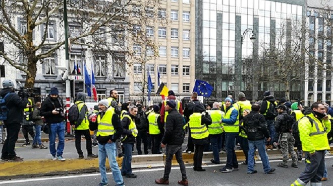 Belgique : Les gilets jaunes manifestent à Bruxelles