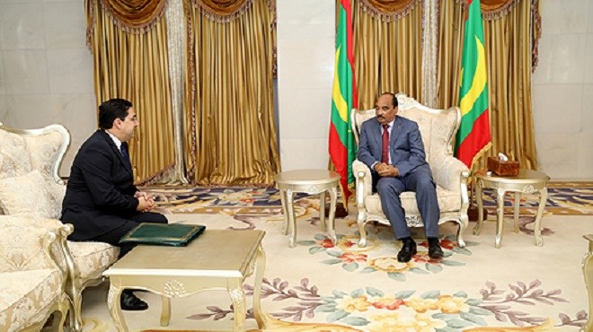 Bourita, porteur d’un message de SM le Roi Mohammed VI, reçu à Nouakchott par le Président mauritanien