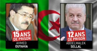 Algérie : 15 ans de prison ferme pour Ouyahia et 12 ans pour Sellal