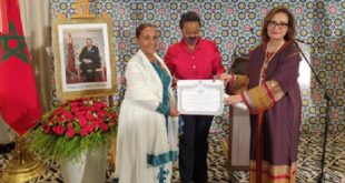 L’ex-ambassadeur d’Ethiopie au Maroc décorée du Wissam alaouite de l’ordre de grand officier