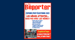 Couverture N° 1026 – 11 février 2021 Le Reporter.ma