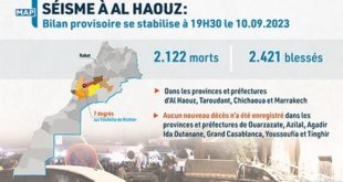 Al Haouz,bilan,blessés,Maroc,morts,séisme,Marrakech