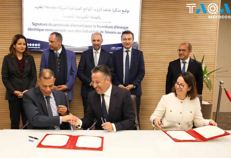 nexans-et-taqa-morocco-signent-un-memorandum-d’entente-pour-la-fourniture-d’energie-electrique-renouvelable-des-sites-industriels-de-nexans-au-maroc