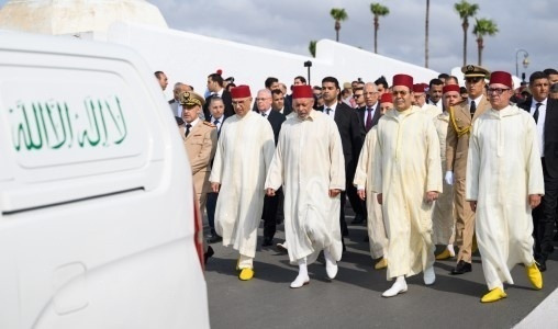Obsèques à Rabat de feu Abdelhak Lamrini en présence de SAR le Prince Moulay Rachid