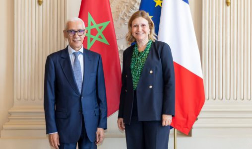 Paris | Talbi Alami s’entretient avec la présidente de l’Assemblée nationale française