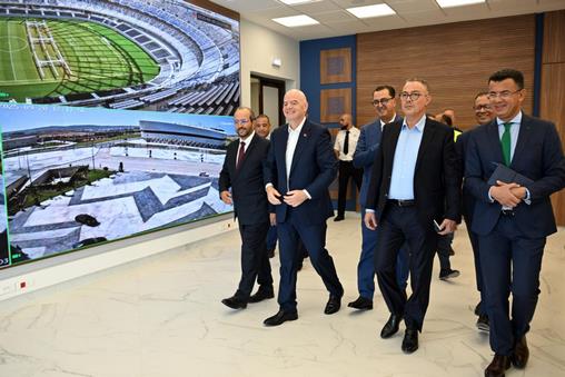 FRMF | Le président de la FIFA M. Gianni Infantino en visite au Grand Stade de Tanger