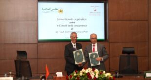 Signature à Rabat d’une convention de partenariat entre le Conseil de la concurrence et le HCP