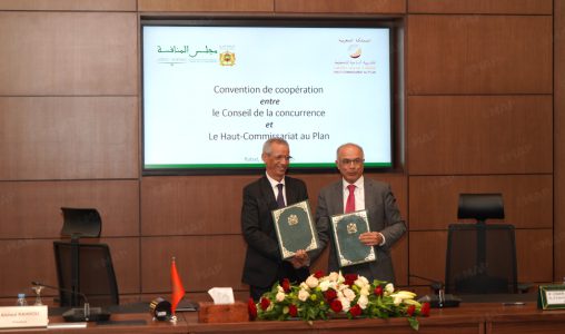 Signature à Rabat d’une convention de partenariat entre le Conseil de la concurrence et le HCP