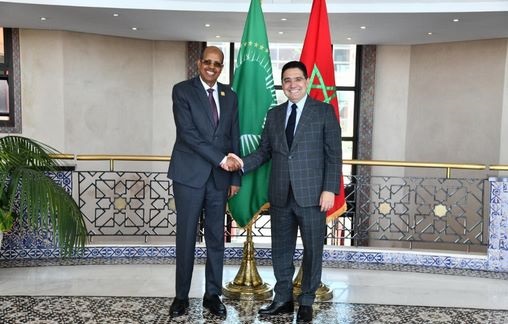 M. Bourita s’entretient à Rabat avec le Président de la Commission de l&rsquo;UA (M. Ali Youssouf)
