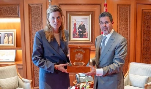 M. Abdennabaoui s’entretient avec la ministre belge de la Justice (Mme Annelies Verlinden)