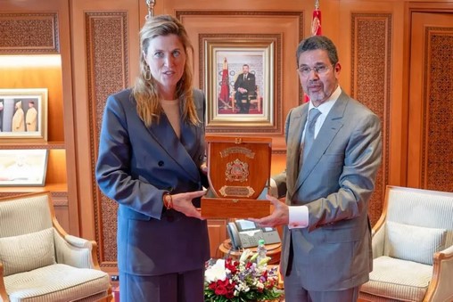 M. Abdennabaoui s’entretient avec la ministre belge de la Justice (Mme Annelies Verlinden)