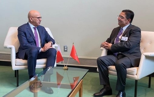 New York | Entretien de M. Nasser Bourita avec son homologue bahreïni